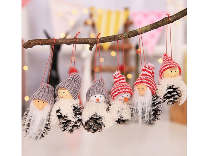 Vánoční dekorace- dekorace na stromeček šisky 2 druhy 3ks
