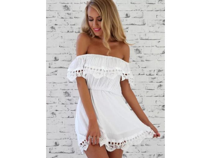 Elegantní dámské letní šaty bílé + DOPRAVA ZDARMA (Velikost XL)