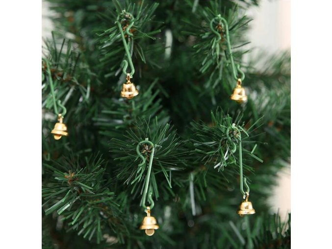 Vánoční dekorace- Vánoční mini zvonečky 50ks, zlatá a stříbrná barva- VÝPRODEJ SKLADU