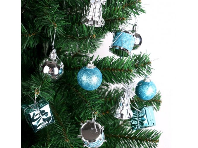 Vánoční dekorace- vánoční modrá sada ozdob 36ks- VÝPRODEJ SKLADU