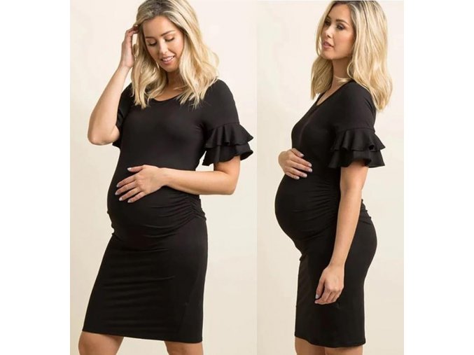Těhotenské oblečení- společenské plesové černé šaty NOVINKA