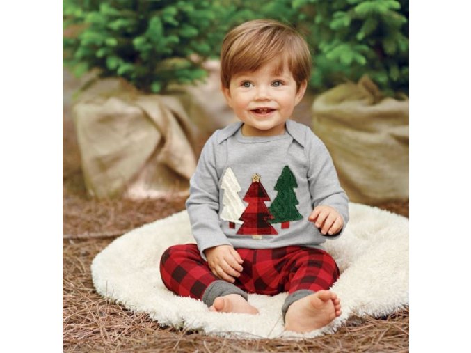 Dětské oblečení- dětský set tričko, tepláky s Vánočním motivem- NÁPAD NA DÁREK