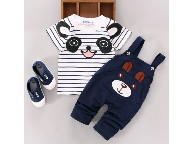 Dětské oblečení- dětský set tričko a kalhoty tmavě modrý- NÁPAD NA DÁREK
