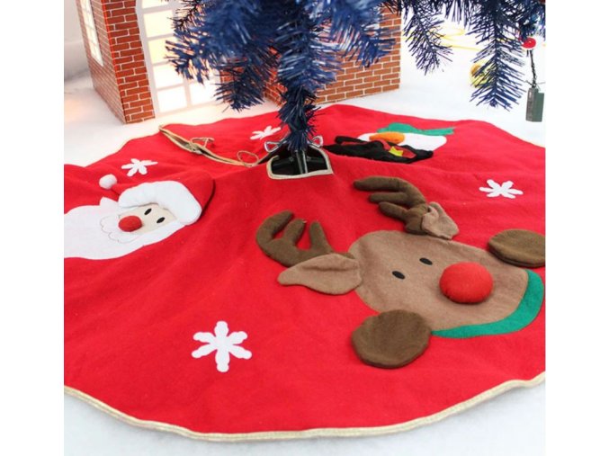 Vánoční dekorace- podložka pod Vánoční stromeček Santa a sob