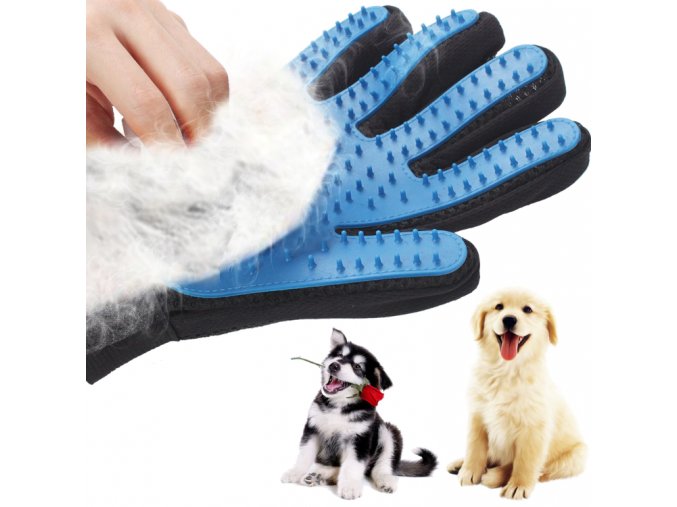 Masážní rukavice pro vyčesávání srsti psů a koček- na levou ruku