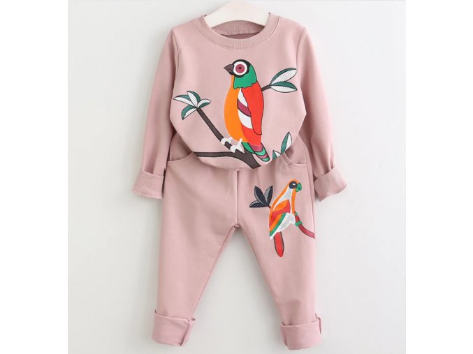 Dětské oblečení- dívčí tepláková souprava Papoušek