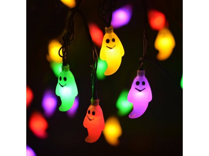 Podzimní dekorace- LED světelné Halloween dekorace Duchové- ve třech barvách
