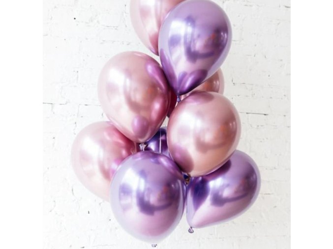 10 Ks mix balonků růžovofialové na párty, narozeniny