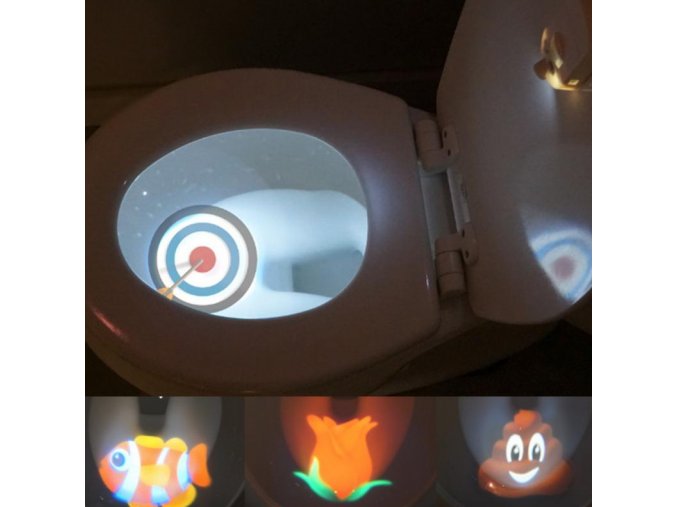 LED obrázkové světlo s pohybovým čidlem na záchod