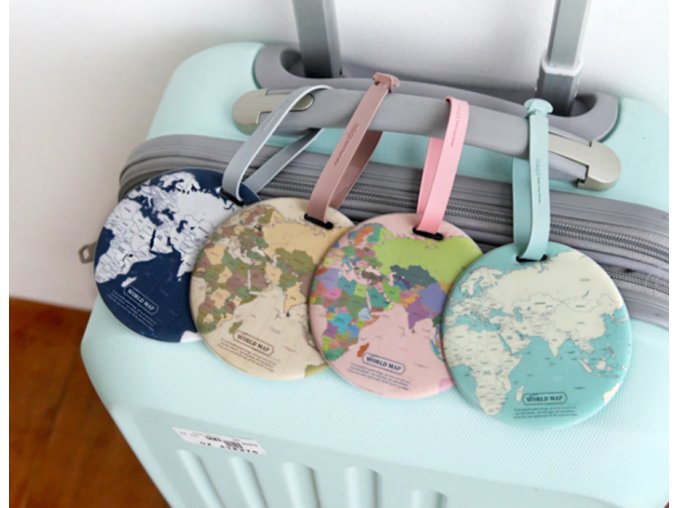 Visačka, jmenovka na kufr, zavazadlo- MAPA 4 barvy