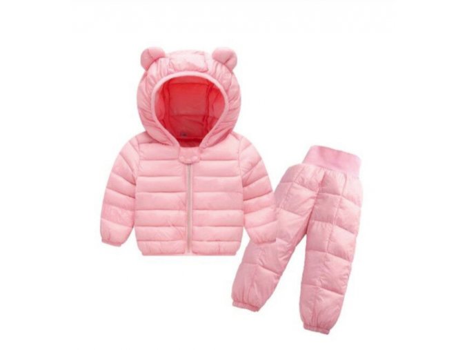 Dětský zimní set souprava- bunda, kalhoty Růžová