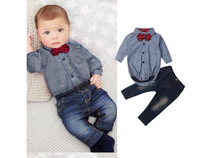 Oblečení pro děti levné dětské oblečení dětské oblečení - denimový set pro chlapečka
