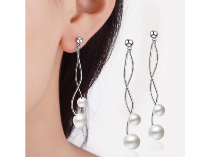 Dámské elegantní visací náušnice s perlami- skvělý tip na dárek