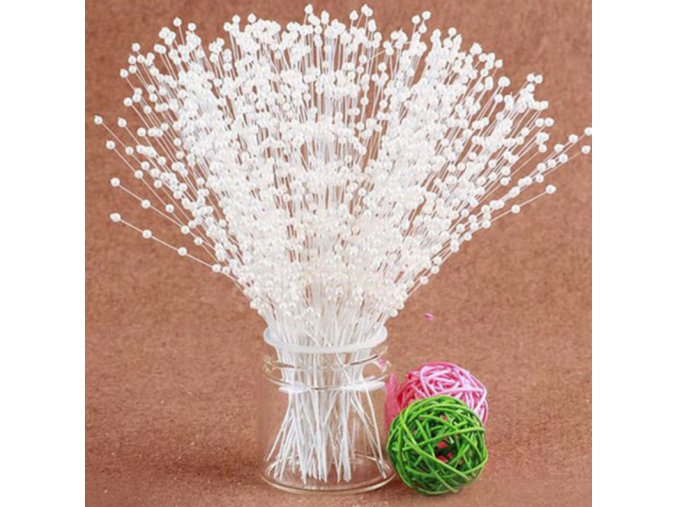 Dekorace-perličky na drátku k tvoření dekorací-podzimní,vánoční, svatební tvoření-10ks/set-více variant