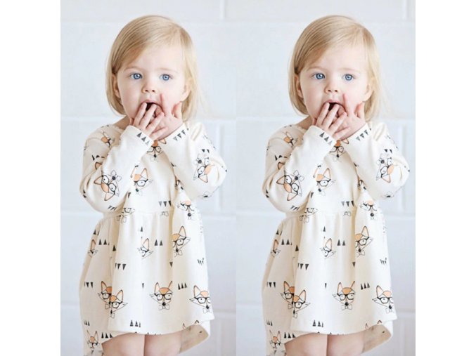 Dětské oblečení- dívčí roztomilé letní šaty s liškou NOVINKA