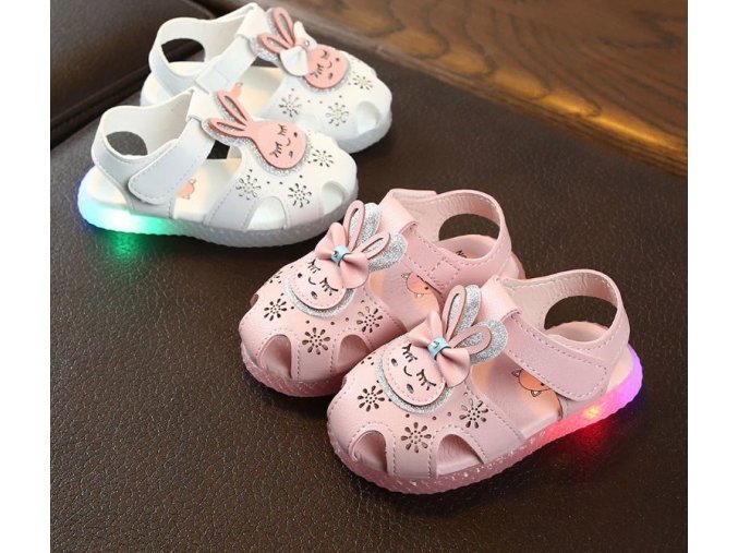 Dětské boty- LED svítící letní boty pro dívky