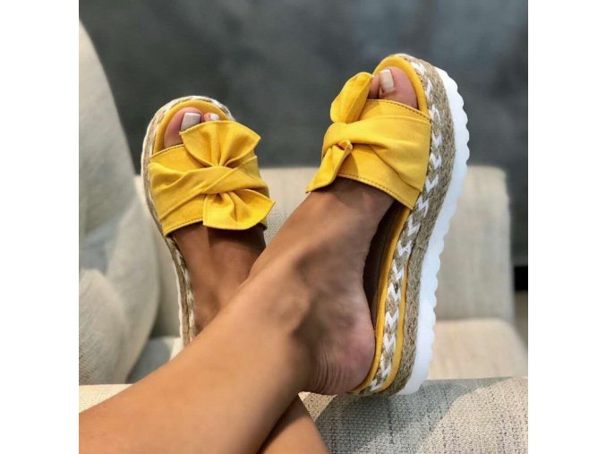 Dámské boty- Dámské letní pantofle s mašlí více barev