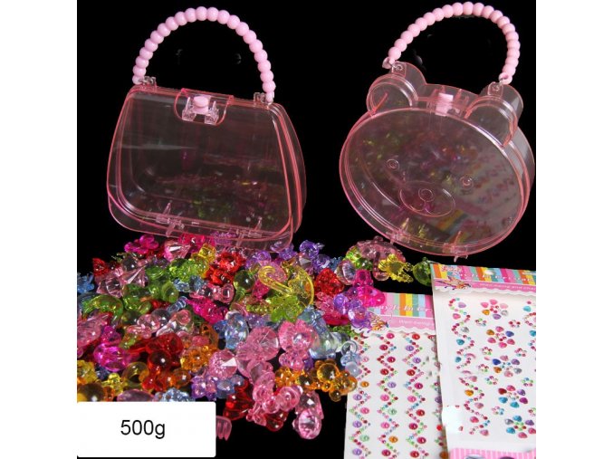 Hračky pro děti - hračky pro dívky - tvoření - kreativita - dívčí box na šperky s lepením kamínků - dvě varianty