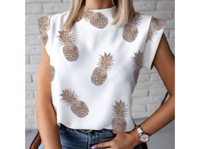 Dámské oblečení - dámská trička - trička s potiskem - dámské halenky - tričko s potiskem ananasu - ananas