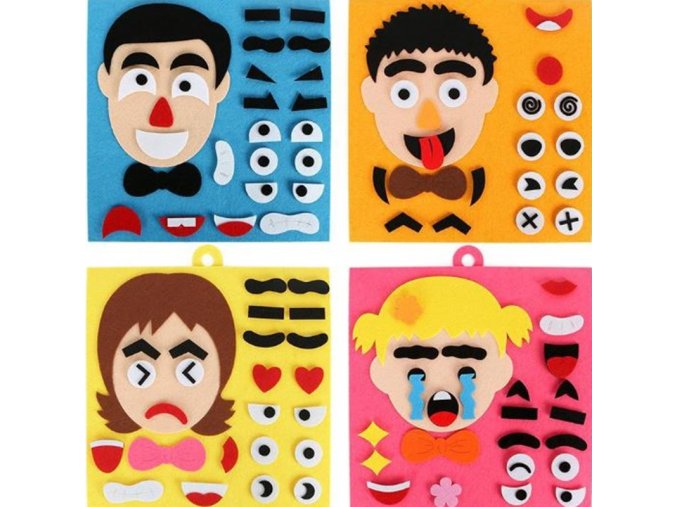 Děti - hračka pro děti - kreativita - tvoření - vtipné lepení obličejů