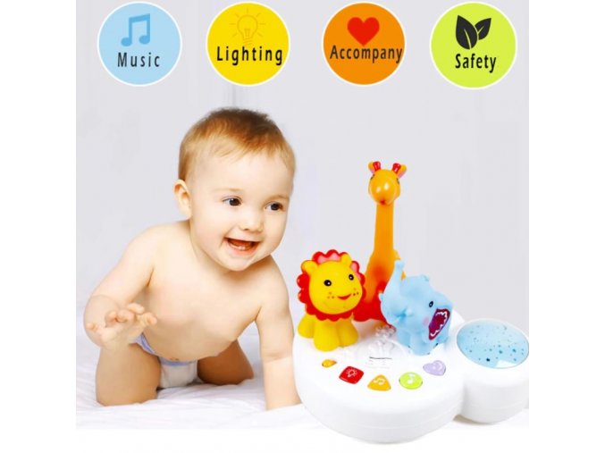 Dětské hračky - hračky pro novorozence - hračka vydávající hudbu a světlo - zvířata - dárek pro děti
