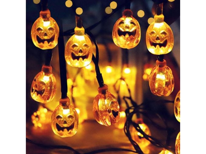 Halloween - halloween dýně - dýně - světelný řetěz s dýněmi - dekorace