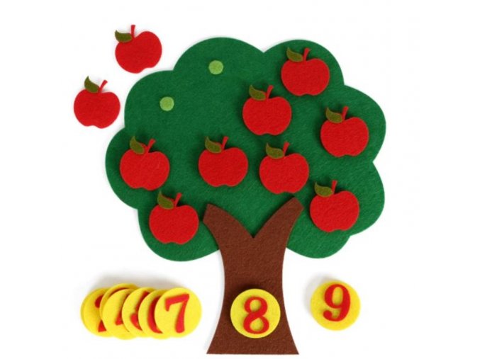 Hračky - montessori - dětská matematická hračka pomocí jablíček - matematika - dárek pro děti