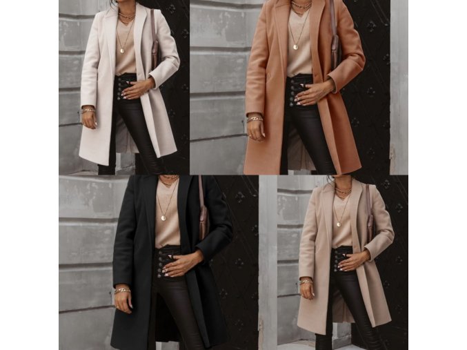 Dámské oblečení - kabát - vlněný podzimní kabát s jedním knoflíkem - dámské zimní kabáty - dámské kabáty - výprodej skladu
