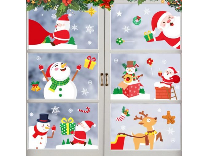 Vánoce - dekorace - lepící vánoční dekorace do okna - vánoční dekorace - samolepky - výprodej skladu