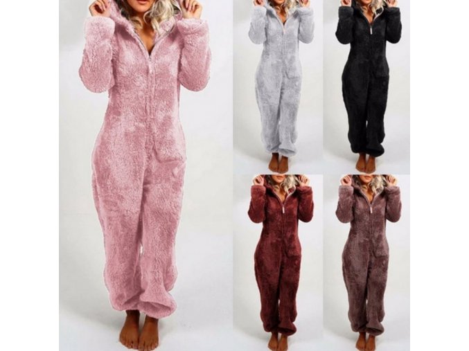 dámské oblečení - zimní zateplený overal na doma - overal na spaní - overal - dámské pyžamo - vánočná dárek