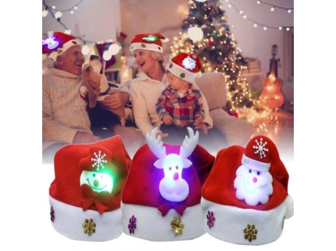 Vánoce - vánoční dekorace - vánoční čepice pro děti a dospělé - vánoční čepice - zimní čepice - výprodej skladu