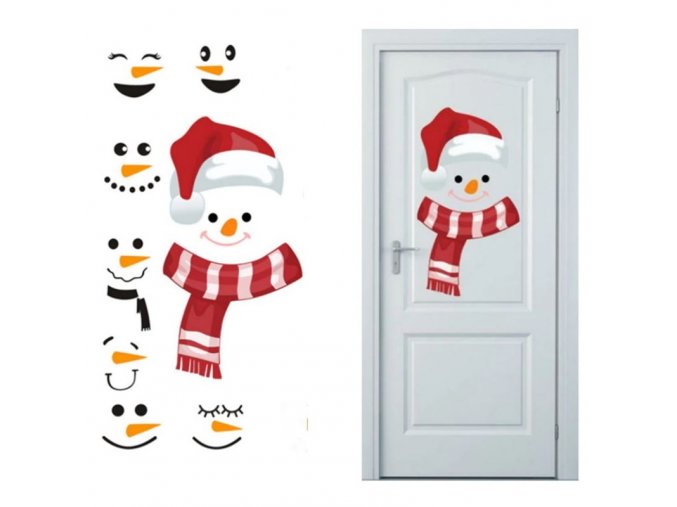 Vánoce - vánoční dekorace - vánoční samolepky vhodné na dveře - samolepky na zeď - samolepící tapety