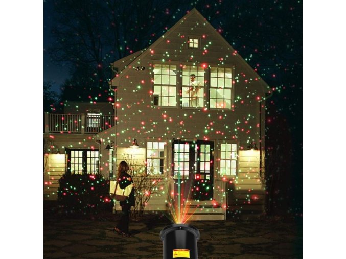 Vánoce - vánoční dekorace - vánoční projektové světlo s pohybujícími hvězdy - vánoční osvětlení - led osvětlení