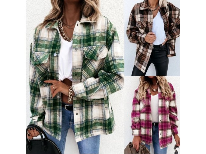 Oblečení - dámská košilová bunda v retro stylu - dámské jarní bundy - výprodej skladu