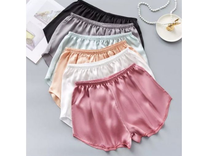 Oblečení - kraťasy - dámské saténové šortky na spaní - dámské pyžamo - dárek pro ženu