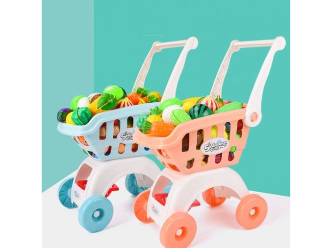 Hračky - košík - dětský nákupní plastový košík s potravinami - nákupní košík - dárek pro děti - výprodej skladu