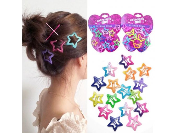 Vlasy - účesy - krásné ozdobné sponky do vlasů ve tvaru motýlů a hvězdiček - sponky  - výprodej skladu