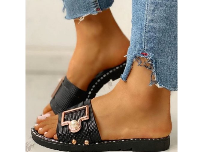 Boty - dámské boty - pantofle - dámské letní pantofle  s páskem ve třech barvách - dámské pantofle