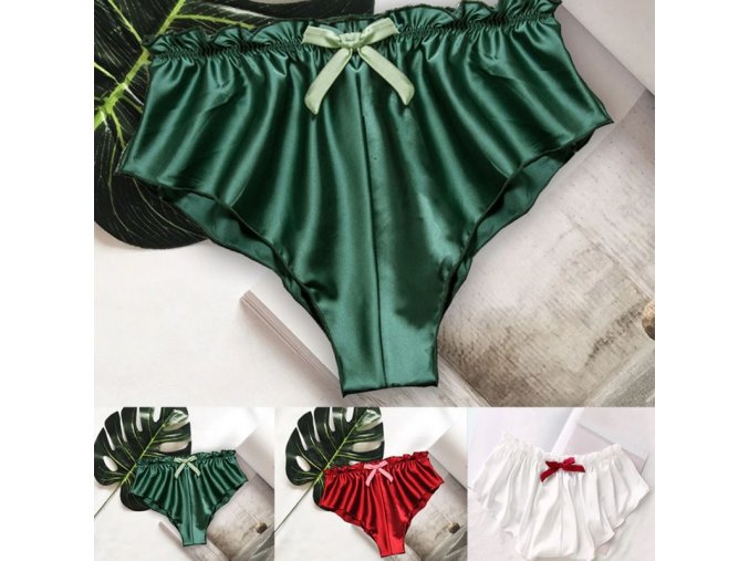 Dámské oblečení  - dámské spodní prádlo - dámské saténové kalhotky s mašlí - spodní prádlo - nadměrné velikosti - kalhotky