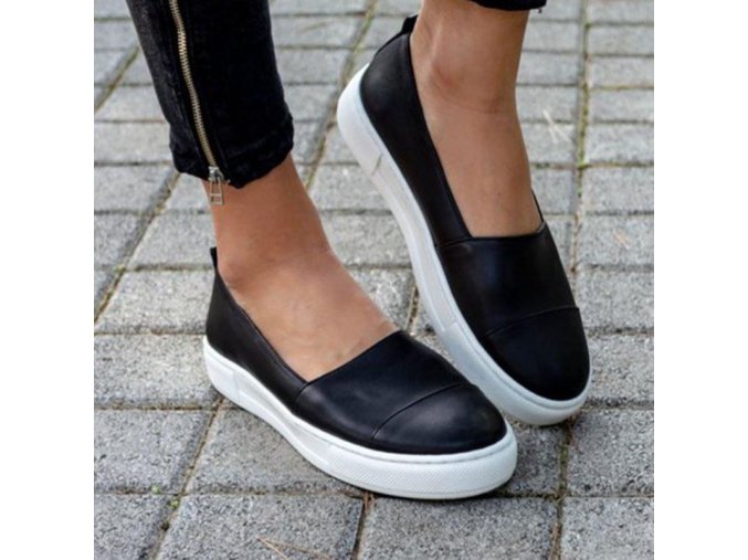 Boty - dámské boty - dámské pohodlné espadrilky v černé barvě - espadrilky - výprodej skladu