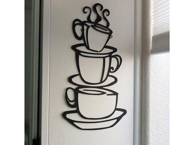 Samolepka na zeď s motivy šálků kávy