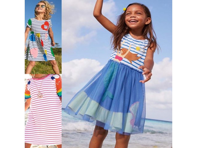 Dětsié oblečení - šaty - dívčí šaty - letní dívčí šaty ve třech variantách - letní šaty - výprodej skladu