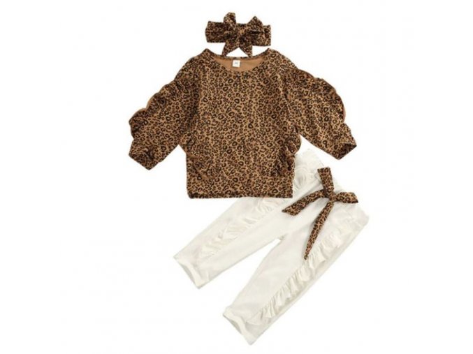 Dětské oblečení - dětský set oblečení pro holčičku v leopardím stylu - dárky pro děti - trička s potiskem