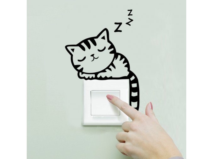 Dekorační samolepka nad vypínač - kočička