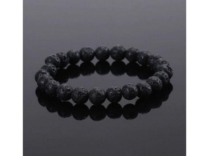Ručně vyráběný náramek z černých lávových kamenů Lava Energy - tipy na vánoční dárky pro muže i ženy