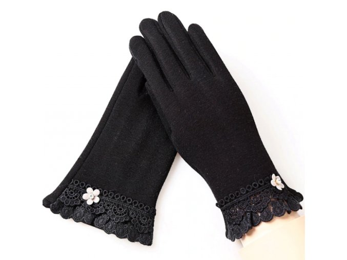 Elegantní dámské rukavice zdobené krajkou