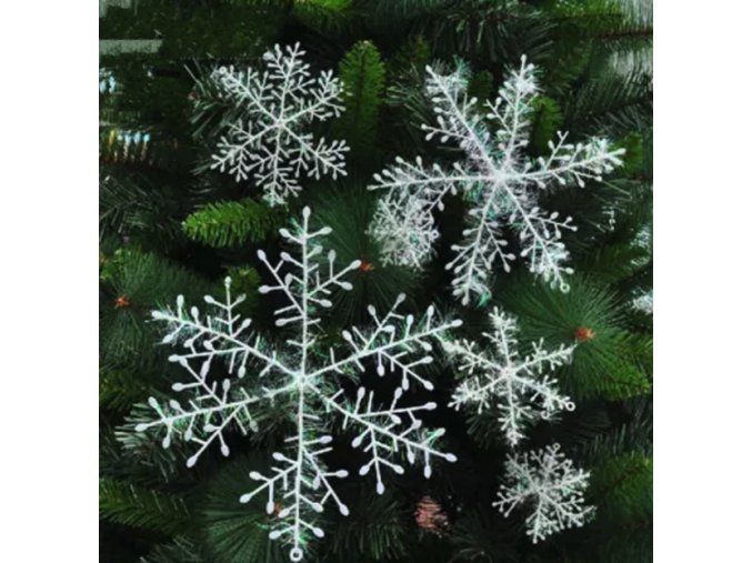 Vánoční dekorace- Sněhové vločky jako dekorace nebo na stromeček 30ks