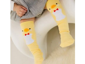 Dětské oblečení- roztomilé dlouhé ponožky se zvířátky hnědé, žluté, modré