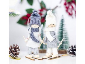 Vánoční dekorace- Vánoční  panenky zimní dvě barvy-skvělá dekorace na krb, parapet- VÝPRODEJ SKLADU