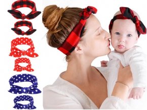 Pro ženy a dívky- set čelenky pro maminku a dceru- více barev